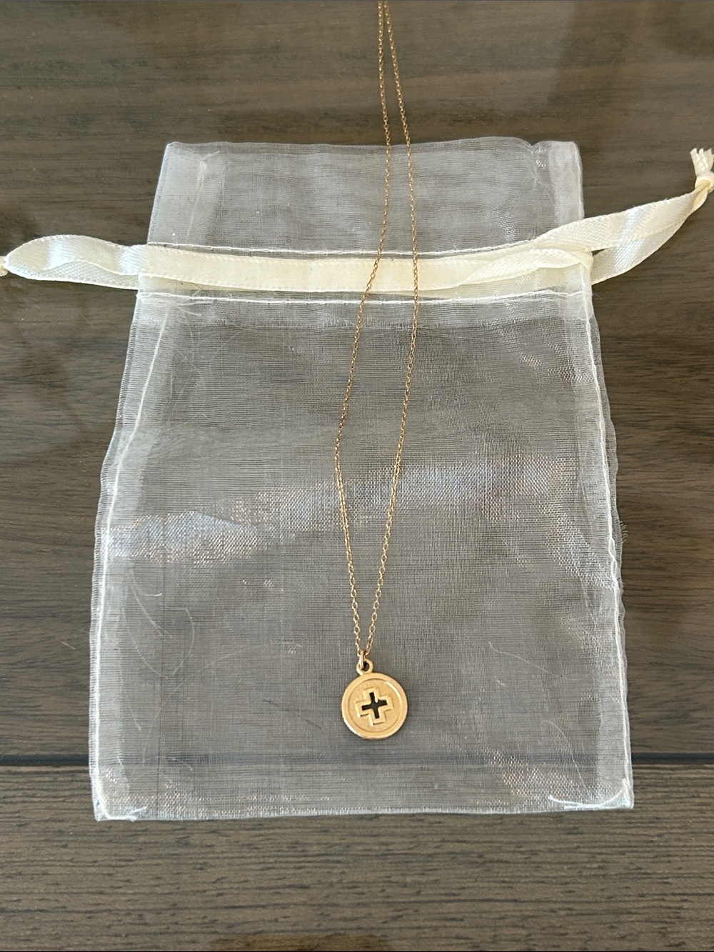 E-Newton Gold Cross Cutout Pendant Necklace